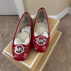 Michael Kors red Lillie moccasins flats